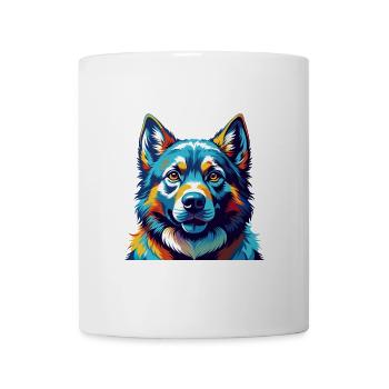 Norwegischer Elchhund Hunderasse Karikatur Kawaii - Tasse - Weiß - Vorne