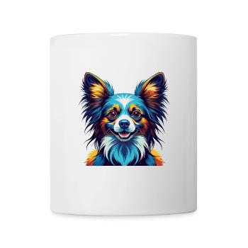 Papillon Chien Race Coloré Dessin Animé Kawaii - Mug blanc - blanc - Devant