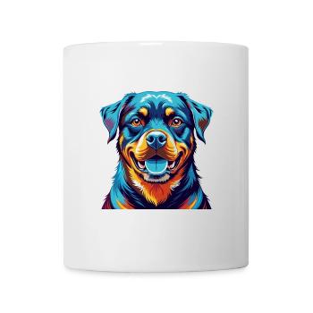 Rottweiler Hunderasse Bunt Karikatur Kawaii - Tasse - Weiß - Vorne
