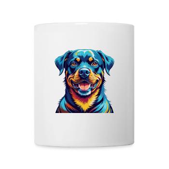 Rottweiler Chien Race Coloré Dessin Animé Kawaii - Mug blanc - blanc - Devant