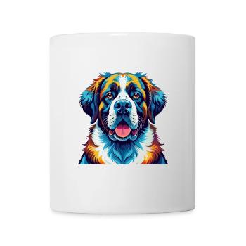 Saint Bernard Chien Race Coloré Dessin Animé Kawaii - Mug blanc - blanc - Devant