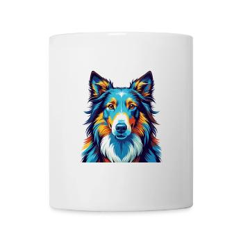 Rough Collie Chien Race Coloré Dessin animé Kawaii - Mug blanc - blanc - Devant