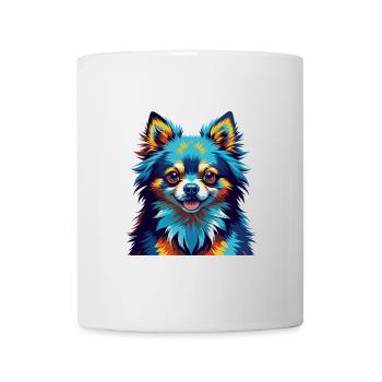 Pommersche Hunderasse Bunte Karikatur Kawaii - Tasse - Weiß - Vorne
