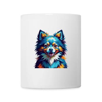 Zwergspitz Hunderasse Bunte Karikatur Kawaii - Tasse - Weiß - Vorne
