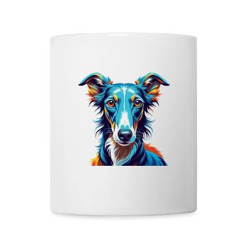 Lévrier polonais Chien race Coloré Dessin animé Kawaii - Mug blanc - blanc - Devant