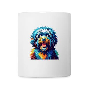 Puli Chien Race Coloré Aquarelle Dessin Animé Kawaii - Mug blanc - blanc - Devant