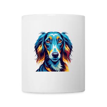 Saluki Dog Breed Colorful Cartoon Kawaii - Mug - white - Front