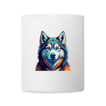 Husky sibérien race chien dessin animé coloré Kawaii - Mug blanc - blanc - Devant