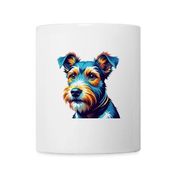 Wire Fox Terrier Dog Breed Colorful Cartoon Kawaii - Mug - white - Front