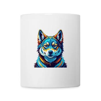 Shikoku Dog Breed Colorful Cartoon Kawaii - Mug - white - Front