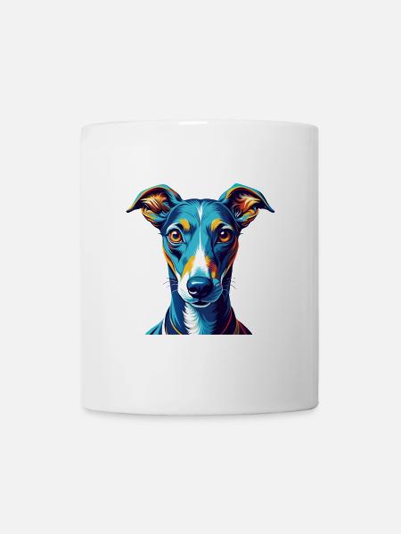 Whippet Chien Race Coloré Dessin Animé Kawaii - Mug blanc - blanc