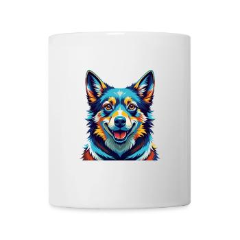 Suédois Vallhund Chien Race Coloré Dessin animé Kawaii - Mug blanc - blanc - Devant