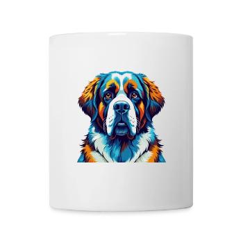 St Bernard Chien Race Coloré Dessin Animé Kawaii - Mug blanc - blanc - Devant