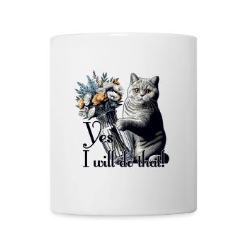 BKH Britisch Kurzhaar Katze Vase umkippen Geschenk - Tasse - Weiß - Vorne