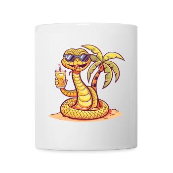 Serpent Cobra Plage d’été Bande dessinée - Mug blanc - blanc - Devant