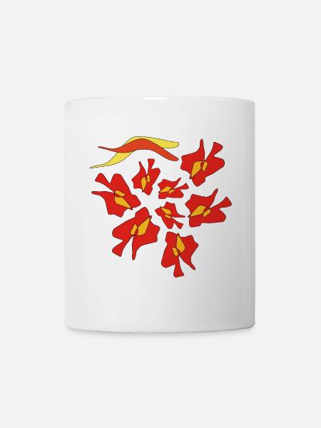 Klatschmohn geometrisch ornamental abstrakt - Tasse - Weiß