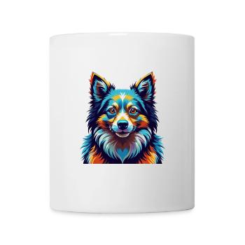 Nordic Spitz Dog Breed Colorful Cartoon Kawaii - Mug - white - Front