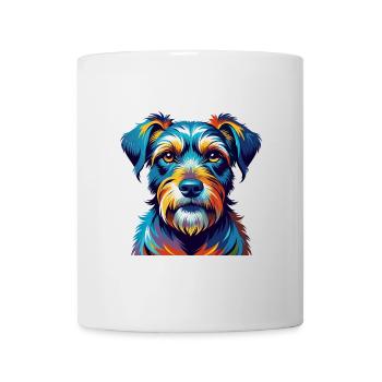 Mittelschnauze Hunderasse Bunt Karikatur Kawaii - Tasse - Weiß - Vorne