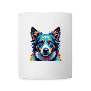 Nouvelle-Zélande Tête Chien Race Dessin Animé Kawaii - Mug blanc - blanc - Devant