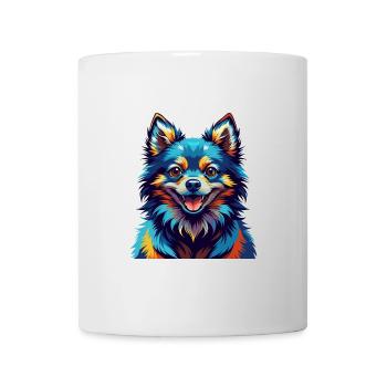 Spitz Chien Race Coloré Aquarelle Dessin Animé Kawaii - Mug blanc - blanc - Devant