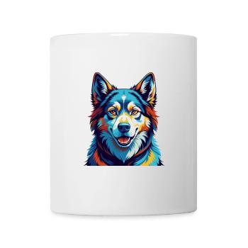 Sibérien Laïka Chien Race Coloré Dessin Animé Kawaii - Mug blanc - blanc - Devant