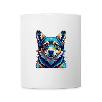 Suédois Vallhund Chien Race Coloré Dessin animé Kawaii - Mug blanc - blanc - Devant