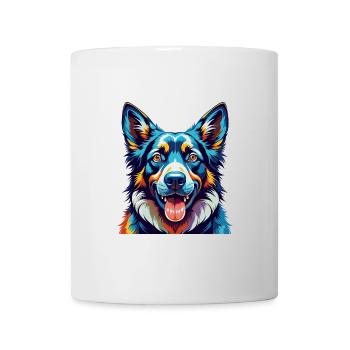 Schäferhund Rasse Bunte Karikatur Kawaii - Tasse - Weiß - Vorne