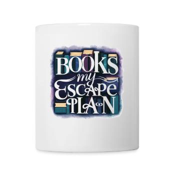 Leseratte Bücherwurm Spruch My Escape Plan - Tasse - Weiß - Vorne