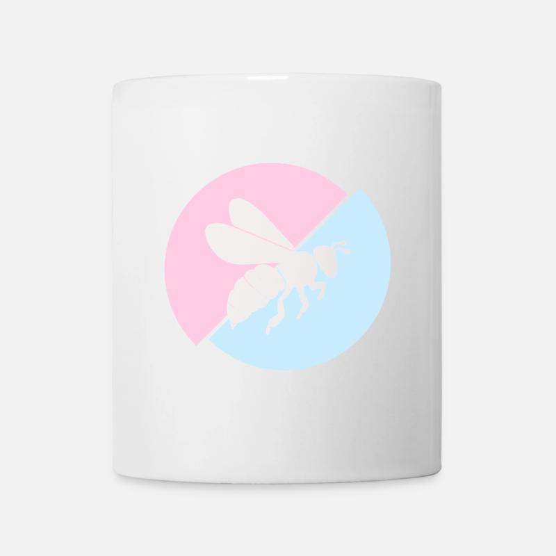 Bee Contrast Red Pastel Blue - Mug - white