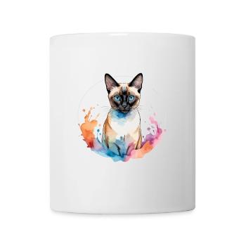 Chat siamois Aquarelles - Mug blanc - blanc - Devant