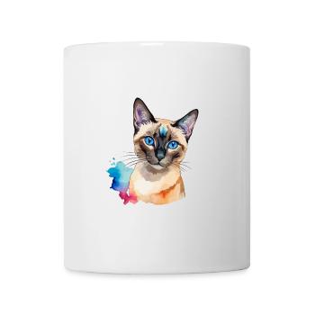 Chat siamois Aquarelles - Mug blanc - blanc - Devant