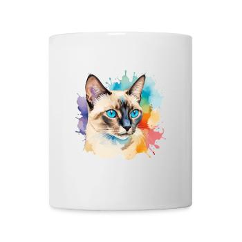 Chat siamois Aquarelles - Mug blanc - blanc - Devant