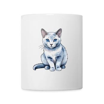 Chat bleu russe Aquarelle - Mug blanc - blanc - Devant