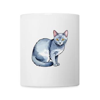 Chat bleu russe Aquarelle - Mug blanc - blanc - Devant