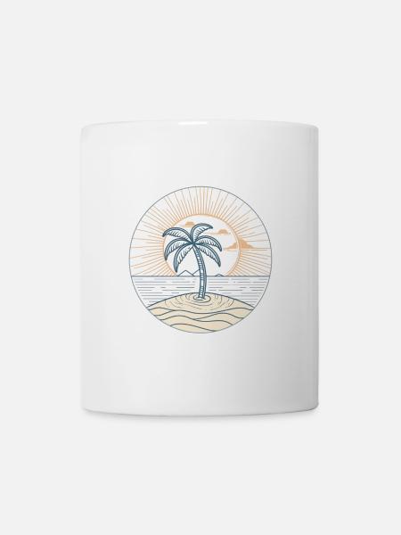 Cercle de palmiers de l’île Sunny - Mug blanc - blanc