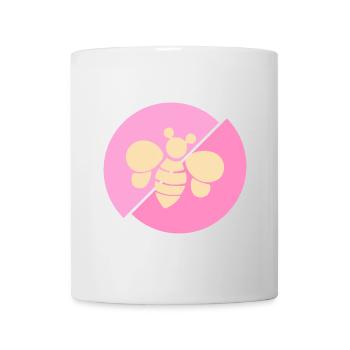 Pastellrosa Kontrastbiene - Tasse - Weiß - Vorne