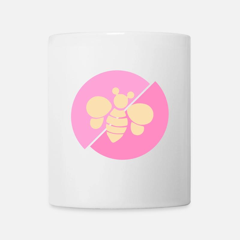 Pastel Pink Contrast Bee - Mug - white