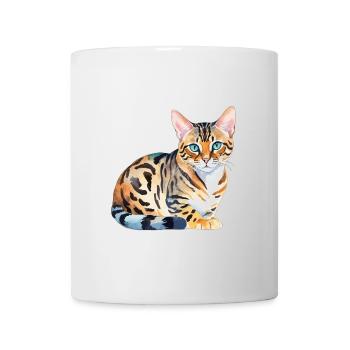 Chat du Bengale Aquarelles - Mug blanc - blanc - Devant