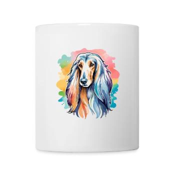 Lévrier afghan aquarelle - Mug blanc - blanc - Devant