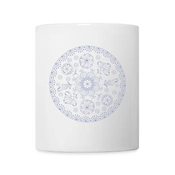 Blumenmuster - Tasse - Weiß - Vorne
