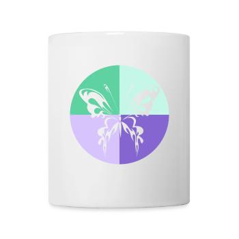 Quatuor de papillons Vert Violet - Mug blanc - blanc - Devant