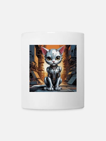 Robo Kitten - Tasse - Weiß