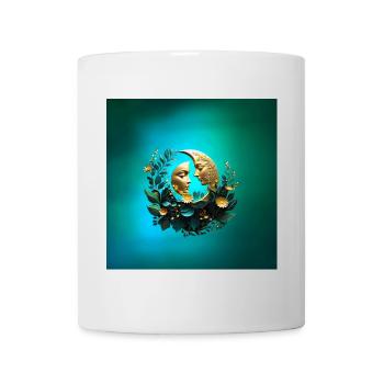 Zwei verzierte Mondsicheln - Tasse - Weiß - Vorne