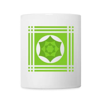 Geometric play of colours in green - Mug - white - Front