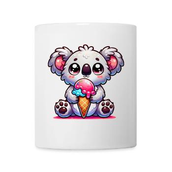 Der niedliche Koala genießt ein buntes Eis - Tasse - Weiß - Vorne