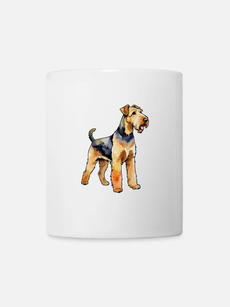 Airedale Terrier Wasserfarben - Tasse - Weiß
