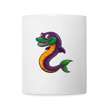 Eel Funny Kawaii Cartoon Character Clipart - Mug - white - Front
