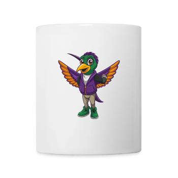 colibri drôle Kawaii dessin animé Personnage Clipart - Mug blanc - blanc - Devant