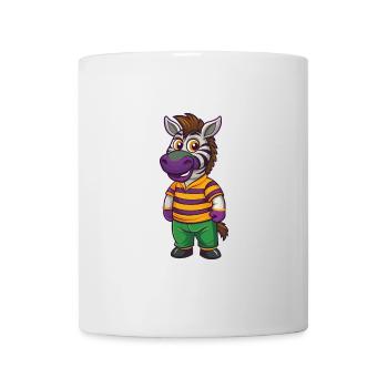 Zebra Funny Kawaii Cartoon Character Clipart - Mug - white - Front