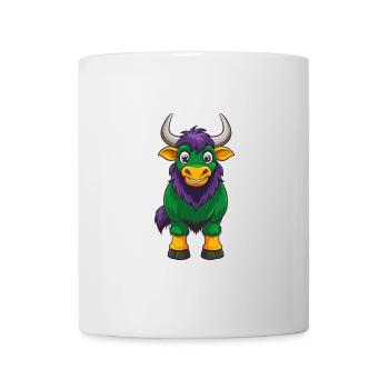 Yak Drôle Kawaii Dessin animé Personnage Clipart - Mug blanc - blanc - Devant